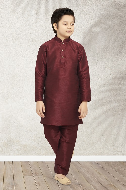 Kids Wine Kurta Pajama