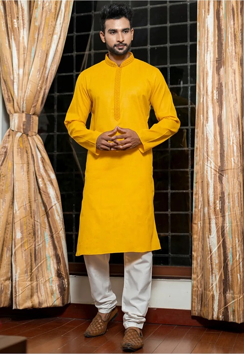 Men's Cotton Embroidered Kurta Pajama