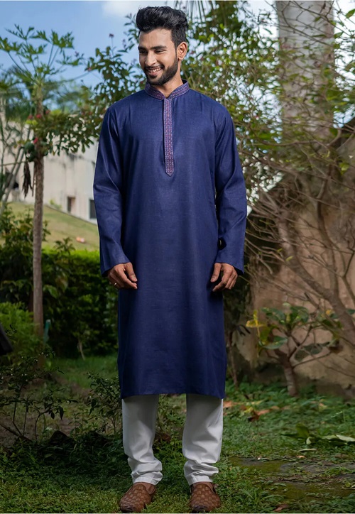 Men's Cotton Plain Kurta Pajama