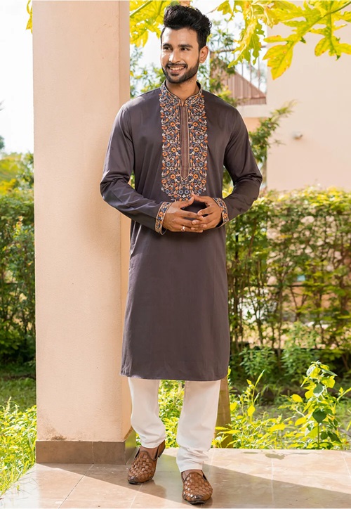 Men's Cotton Embroidered Kurta Pajama