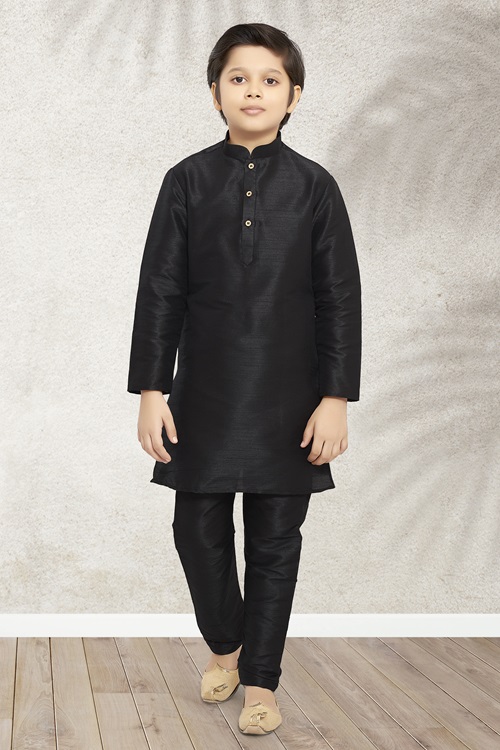 Kids Black Kurta Pajama